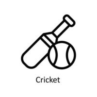Cricket Vector  outline Icons. Simple stock illustration stock