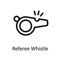 Referee whistle  Vector  outline Icons. Simple stock illustration stock