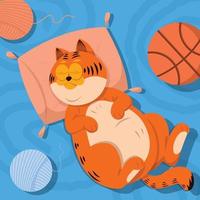 The Orange Fat Cat Sleeping vector