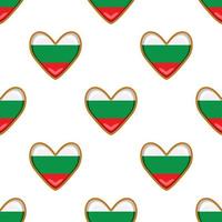 Pattern cookie with flag country Bulgaria in tasty biscuit vector