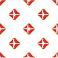 Pattern cookie with flag country Denmark in tasty biscuit vector