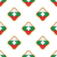 Pattern cookie with flag country Bulgaria in tasty biscuit vector