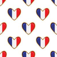 Pattern cookie with flag country France in tasty biscuit vector