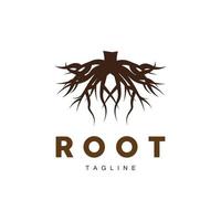raíz logo, árbol naturaleza planta vector, resumen diseño, icono modelo ilustración vector