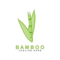 Bamboo Logo, Green Plant Design, Nature Tree Vector, Illustration Icon vector