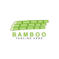 Bamboo Logo, Green Plant Design, Nature Tree Vector, Illustration Icon vector