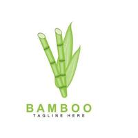 Bamboo Logo, Green Plant Design, Nature Tree Vector, Illustration Icon vector