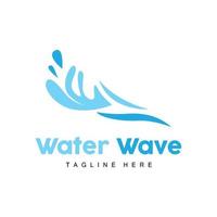 Water Wave Logo, Deep Sea Vector, Maritime Background Template Design vector