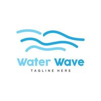 Water Wave Logo, Deep Sea Vector, Maritime Background Template Design vector