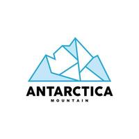 Iceberg Logo, Antarctic Mountains Vector In Ice Blue Color, Nature Design, Product Brand Illustration Template Icon