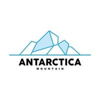 Iceberg Logo, Antarctic Mountains Vector In Ice Blue Color, Nature Design, Product Brand Illustration Template Icon