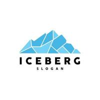 Iceberg Logo, Antarctic Mountains Vector In Ice Blue Color, Nature Design, Product Brand Illustration Template Icon