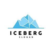 Iceberg Logo, Antarctic Mountains Vector In Ice Blue Color, Nature Design, Product Brand Illustration Template Icon