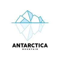 Iceberg Logo, Antarctic Mountains Vector In Ice Blue Color, Nature Design, Product Brand Illustration Template Icon