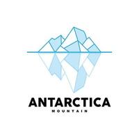 iceberg logo, antártico montañas vector en hielo azul color, naturaleza diseño, producto marca ilustración modelo icono
