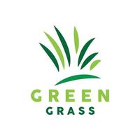 Green Grass Logo, Nature Plant Vector, Agriculture Leaf Simple Design, Template Icon Illustration vector