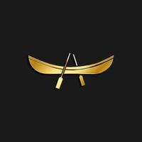 Fishing, boat, icon gold icon. Vector illustration of golden style on dark background