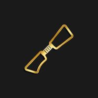 Quickdraw, icon gold icon. Vector illustration of golden style on dark background