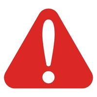 Icon error red triangle, digital button, alert warning caution sticker vector