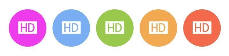 Multi colored icon hd. Button banner round badge interface for application illustration on white background vector