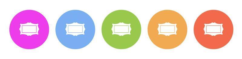 Multi colored icon frame theater. Button banner round badge interface for application illustration on white background vector