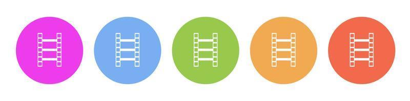 Multi colored icon movie script. Button banner round badge interface for application illustration on white background vector