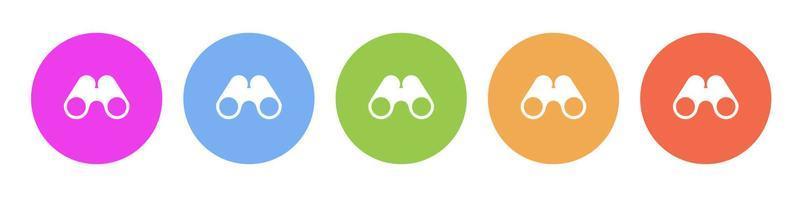 Multi colored icon binoculars. Button banner round badge interface for application illustration on white background vector