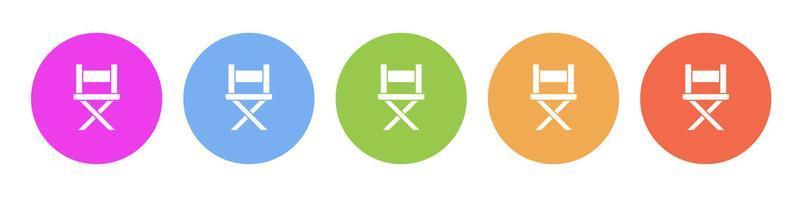 Multi colored icon director's chair. Button banner round badge interface for application illustration on white background vector