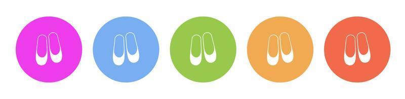 Multi colored icon female pair of shoes. Button banner round badge interface for application illustration on white background vector