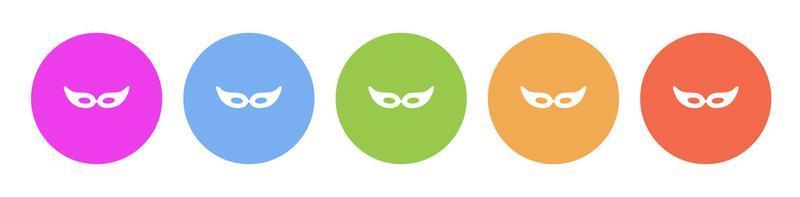 Multi colored icon eye mask. Button banner round badge interface for application illustration on white background vector