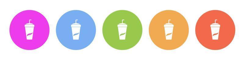 Multi colored icon soda. Button banner round badge interface for application illustration on white background vector