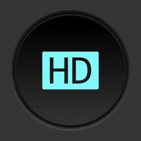 Dark button icon hd. Button banner round badge interface for application illustration on darken background vector