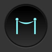 Dark button icon red carpet. Button banner round badge interface for application illustration on darken background vector