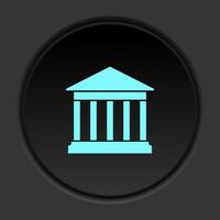 Dark button icon historical theater. Button banner round badge interface for application illustration on darken background vector