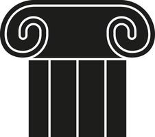 teatro pilar icono. negro lleno vector ilustración. teatro pilar símbolo en blanco antecedentes. lata ser usado en web y móvil.