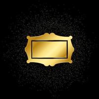 frame, theater gold icon. Vector illustration of golden particle background. gold icon