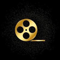 cinta película oro icono. vector ilustración de dorado partícula antecedentes. oro icono