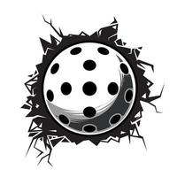 pickleball cracked wall. pickleball club graphic design logos or icons. vector illustration.