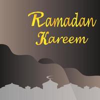 Ramadan Kareem poster background vector illustration design Greeting Card. Social Media post template Ramadhan Mubarak. Happy  Holy Ramadan. Month of fasting for Muslims