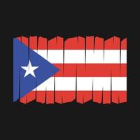 Puerto Rico Flag Brush Vector