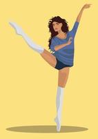 illustrations in different color palettes flexible slender girl goes in for sports and gymnastics vector
