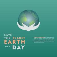 Happy Earth Day, april 22, social media post for environment safety celebration vector