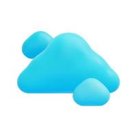 3d cloud icon vector. Isolated on white background. 3d weather, meteorology, forecast and nature concept. Cartoon minimal style. 3d cloudy icon vector render illustration.