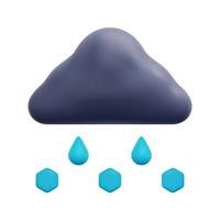 3d cloud, raindrop and snowflake icon vector. Isolated on white background. 3d weather, meteorology, forecast and nature concept. Cartoon minimal style. 3d sleet icon vector render illustration.