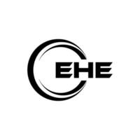 EHE letter logo design in illustration. Vector logo, calligraphy designs for logo, Poster, Invitation, etc.
