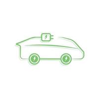 Electric vehicle power charging station. EV car symbol. Vector illustration