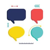 3d speech bubble collection set. Vector illustration