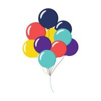 Colorful Balloons flat design on white background. Vector illustration