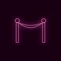 Red carpet, neon, icon. Theater ruby color neon ui ux icon. Theater sign logo vector - Vector on white background