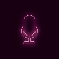 Microphone, neon, icon. Theater ruby color neon ui ux icon. Theater sign logo vector - Vector on white background